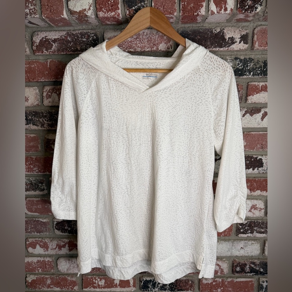 Women’s Columbia Off-White Textured Lightweight Hoodie
